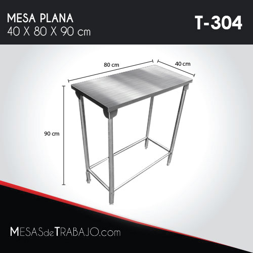 MESA PLANA INOXIDABLE T-304 100x290x90cm - Muebles de Acero Inoxidable